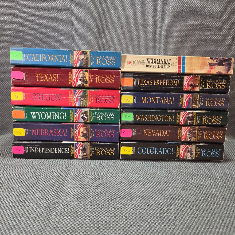 Lot of 12 Dana Fuller Ross Wagons West Western Paperbacks - Pinnacle Series Lot